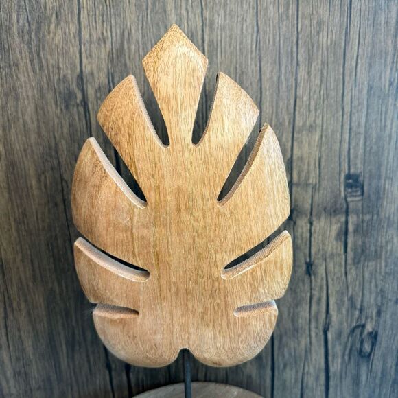 Home Decor Mango Wood Monstera Plant LARGE Sitter NEW FAST SHIP - Picture 4 of 5